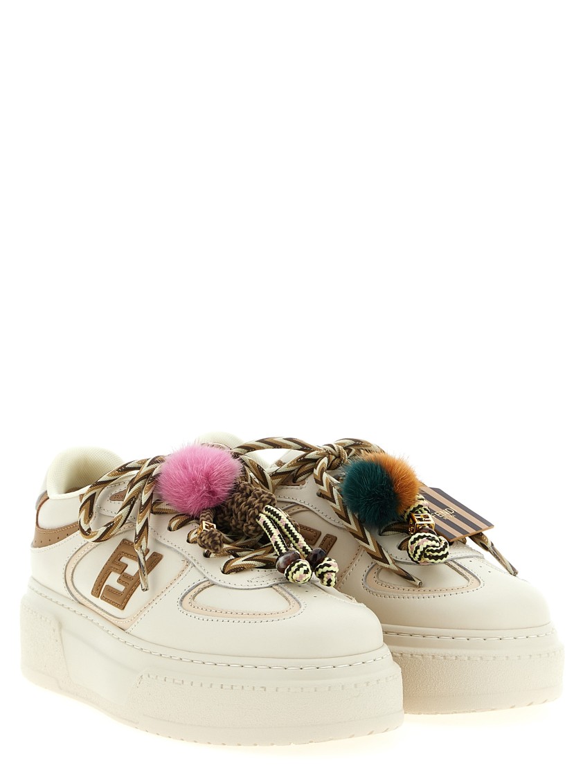 Fendi Match Platform Sole Sneakers Charms In Neutral