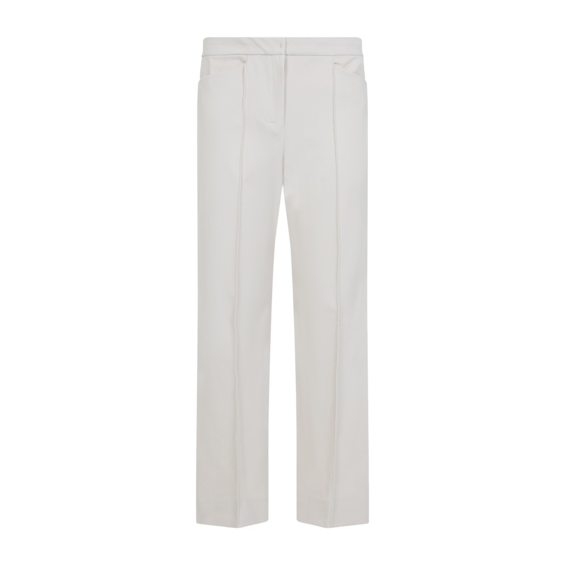 Max Mara Tailored White Trousers With Subtle Pleats And Clean Finish In White