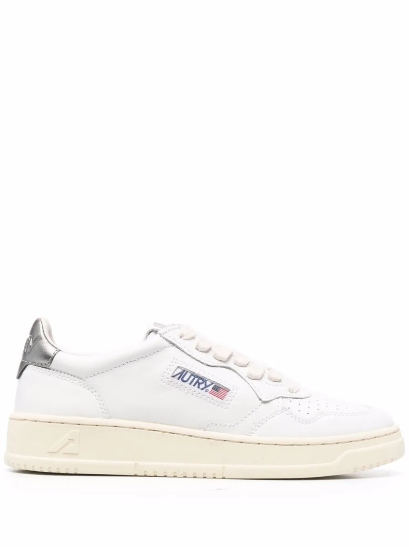Autry Classic Low-top Sneakers With Logo Patches In White