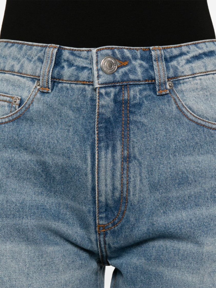 Shop Ami Alexandre Mattiussi Ami Imperial Blue Cotton Patch Jeans