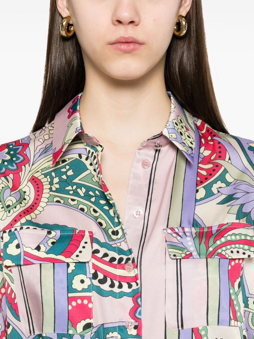 Shop Liu •jo Liu Jo Paisley Print Multicolour Shirt In White