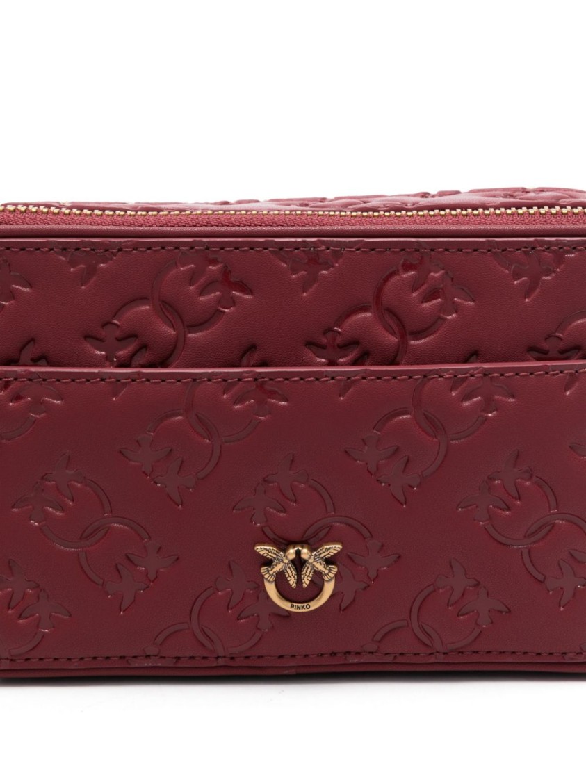 Pinko Compact Textured Blood Red Bag
