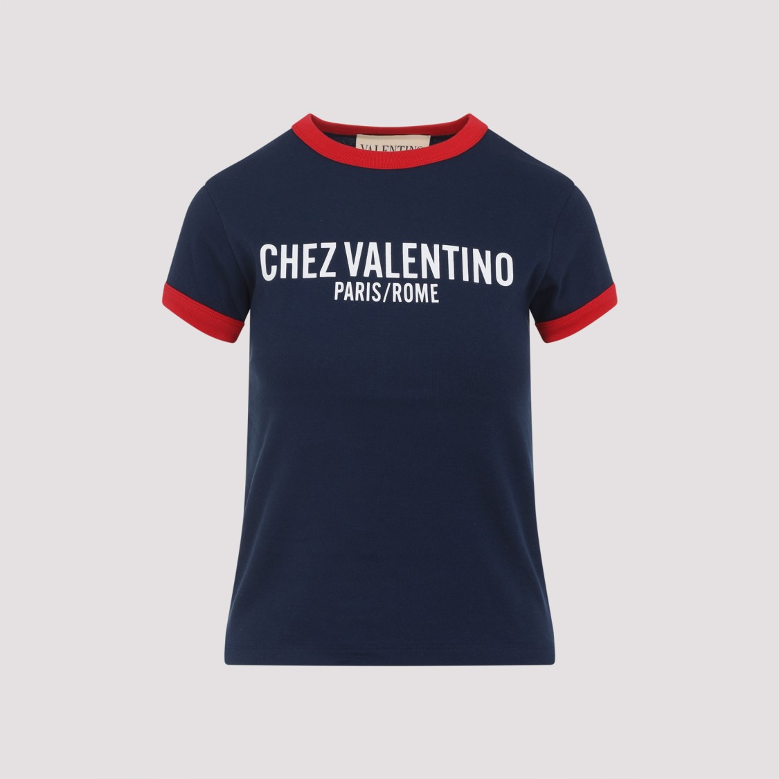 Valentino Fitted Cotton T-shirt Crew Neck In Black