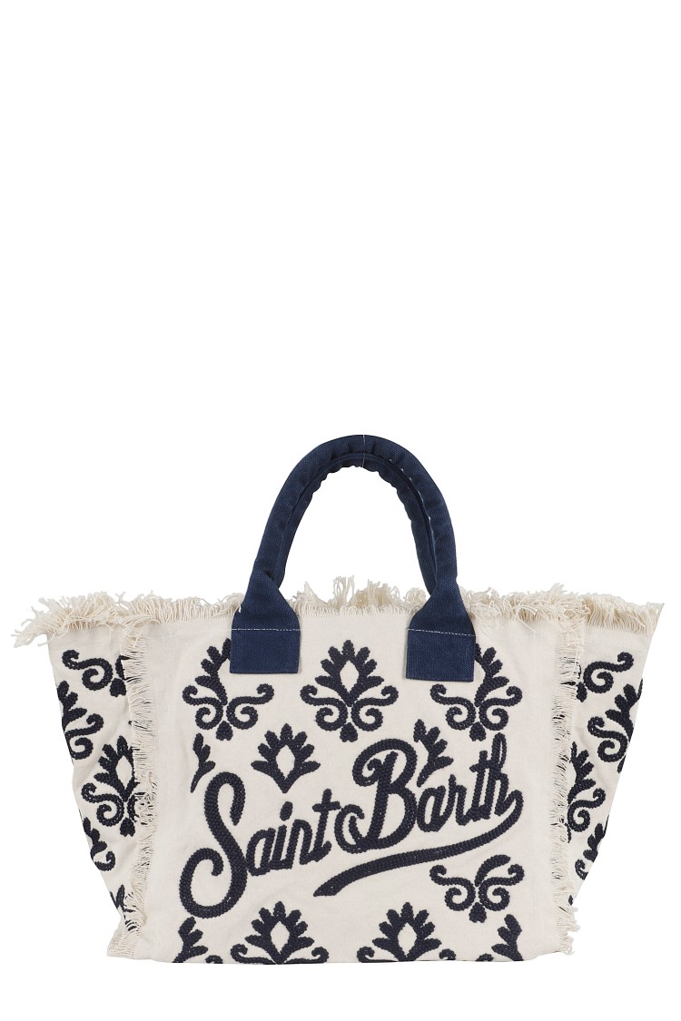Mc2 Saint Barth Vanity Rug Bag With Blue Embroidery