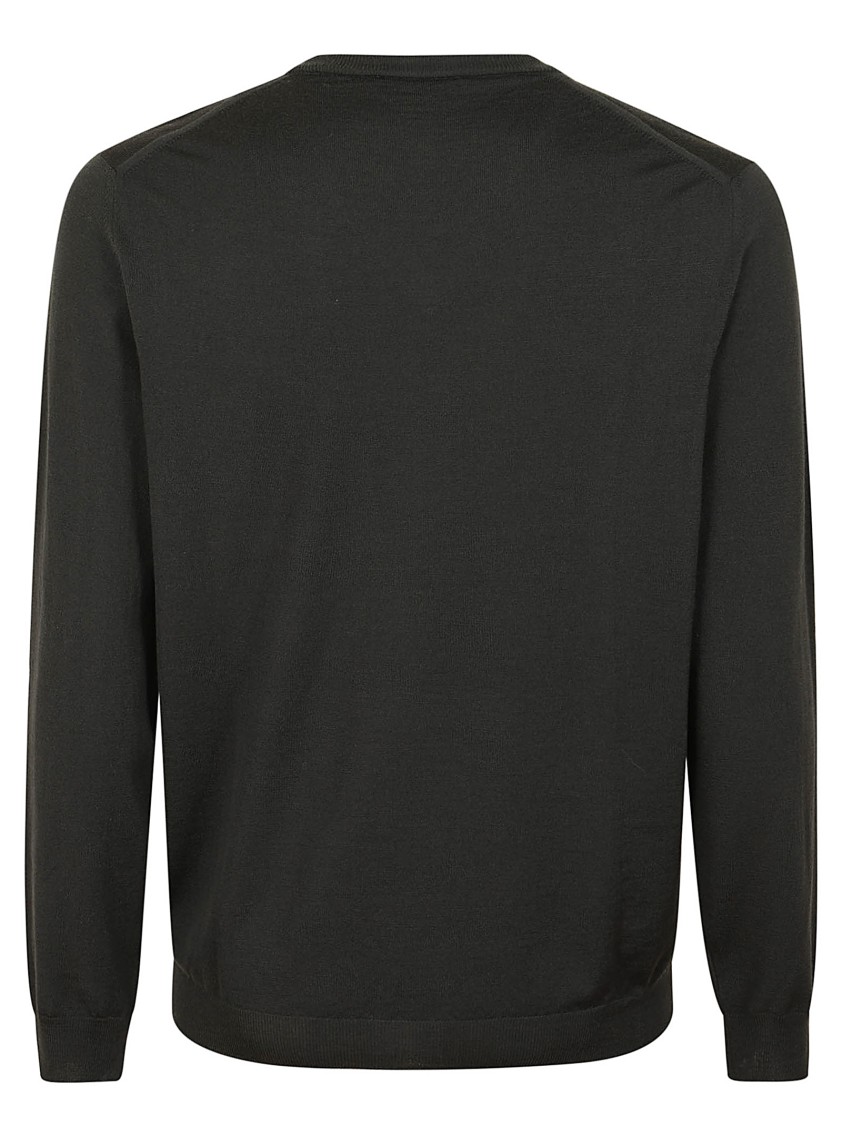 Zanone Minimalist V-neck Wool Sweater With Relaxed Fit In Black