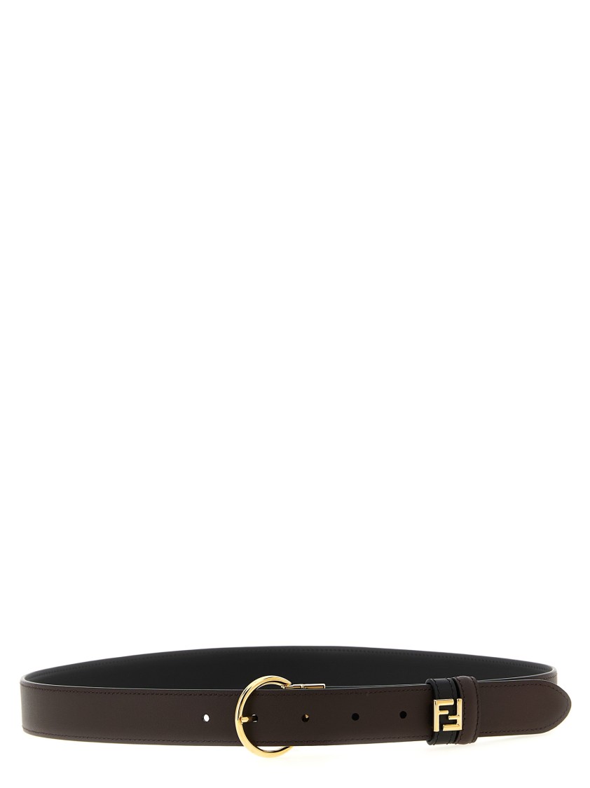 Fendi Ff Reversible Belt Belts Multicolor In Black