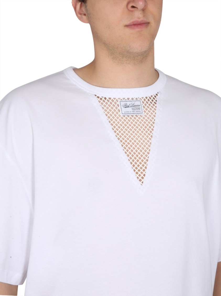 Raf Simons Iconic Logo T-shirt With Mesh Insert