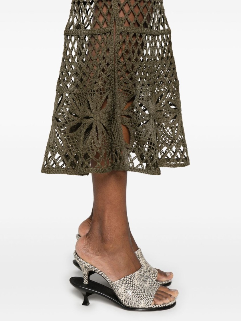 Shop Pinko Mid-length Olive Green Skirt