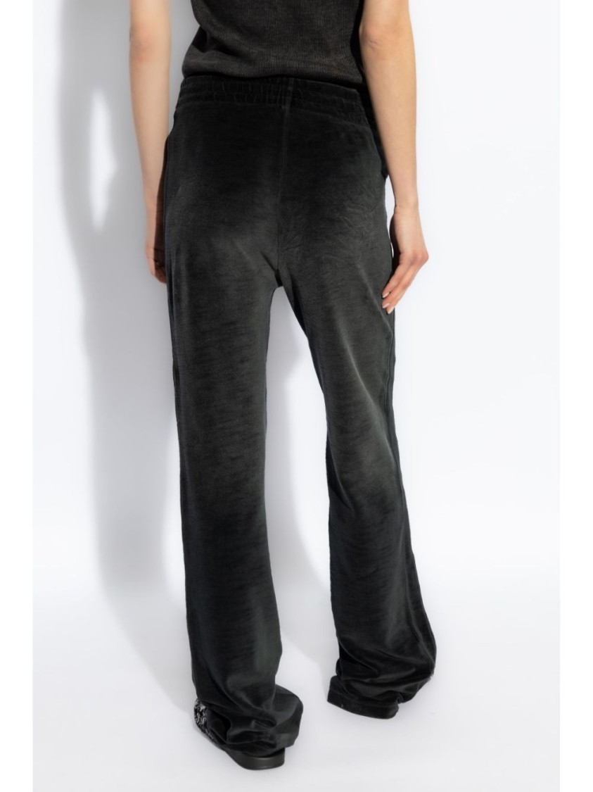 Diesel P-olaris Front Coated Pinstripe Pants In Black