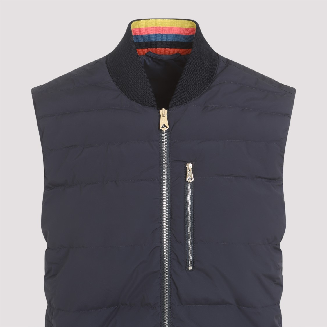 Shop Paul Smith Navy Blue Hybrid Down Gilet