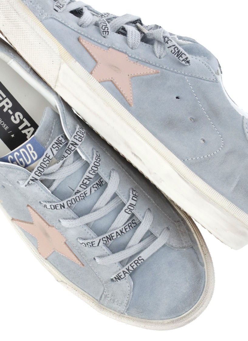 Shop Golden Goose Blue Super Star Sneakers