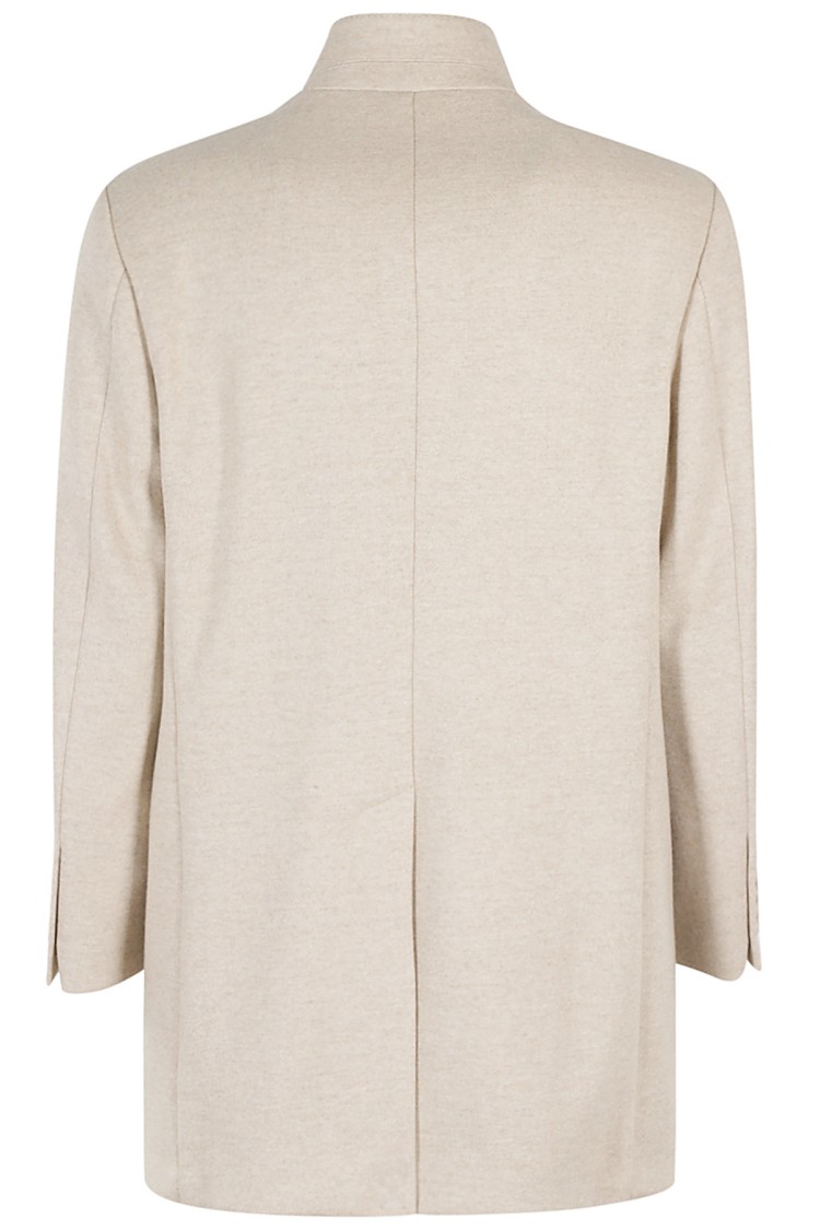 Fay Beige Tailored Coat In Grey
