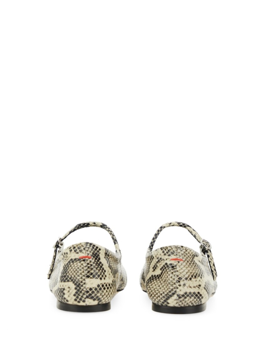 Aeyde Uma Snake Printed Leather Flats In Multicolor