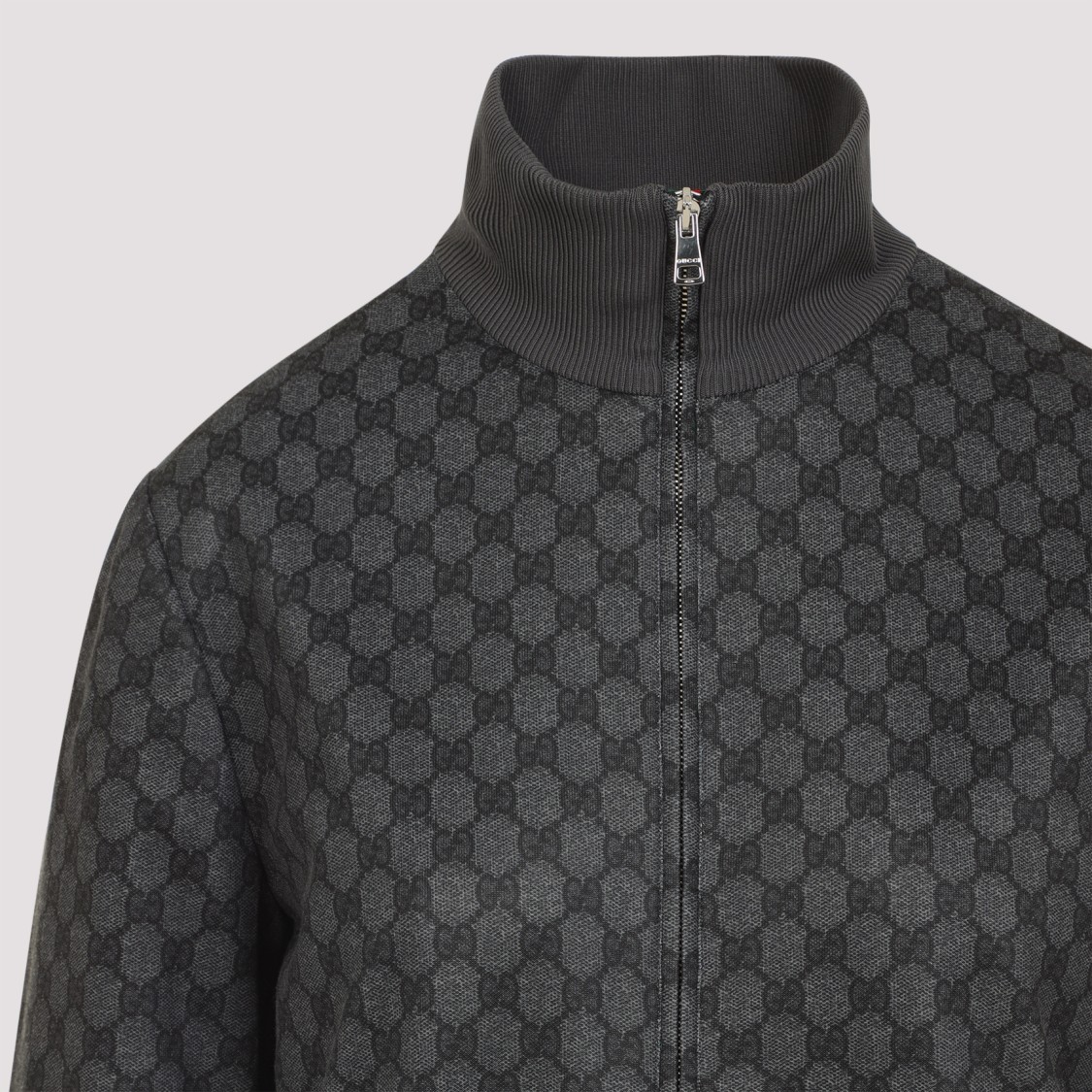 Gucci Black Gg Fullzip Sweatshirt In Gray