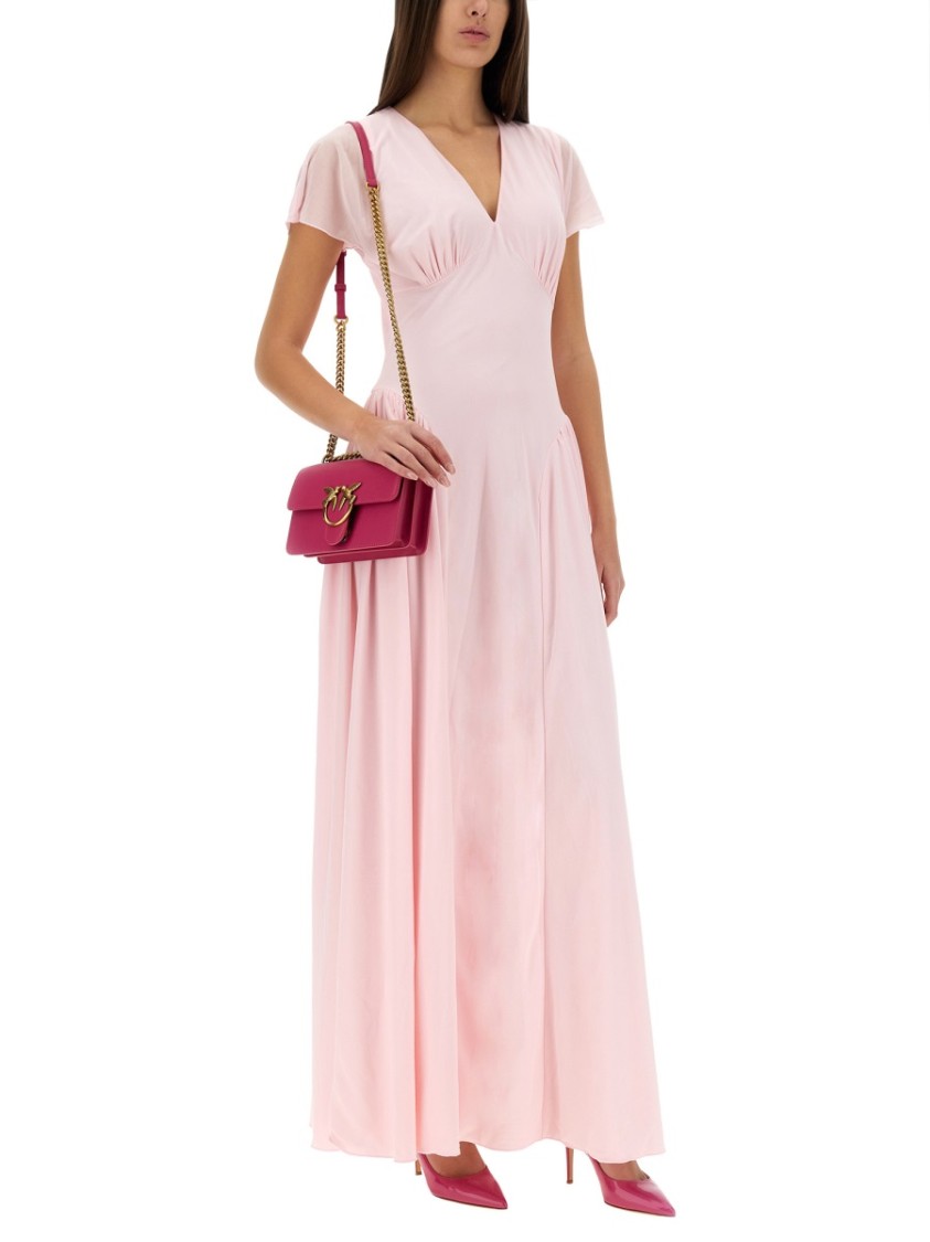 Rotate Birger Christensen Rotate Long Dress With Draped Silhouette