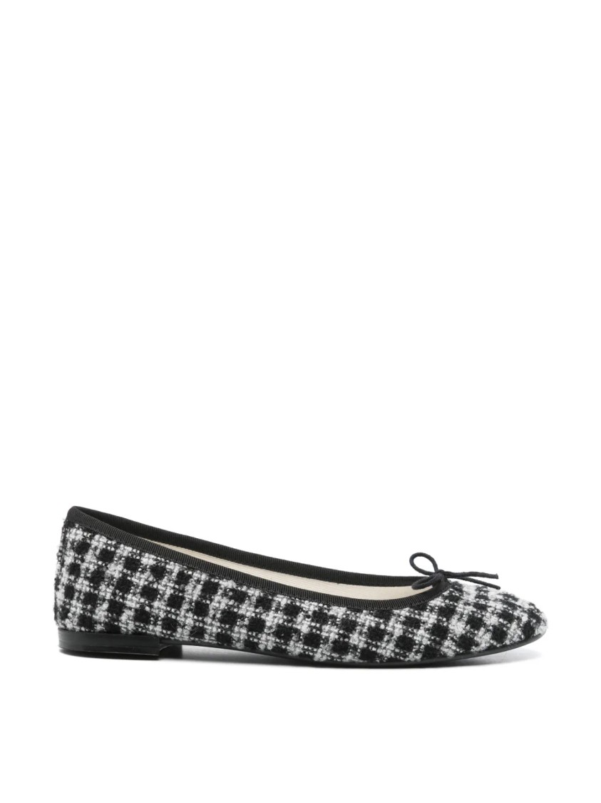 Repetto Cendrillon Tweed Ballerina Ballet Flats In Gray