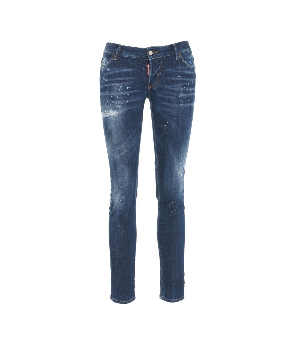 Dsquared2 Distressed Blue Skinny Jeans In Blue