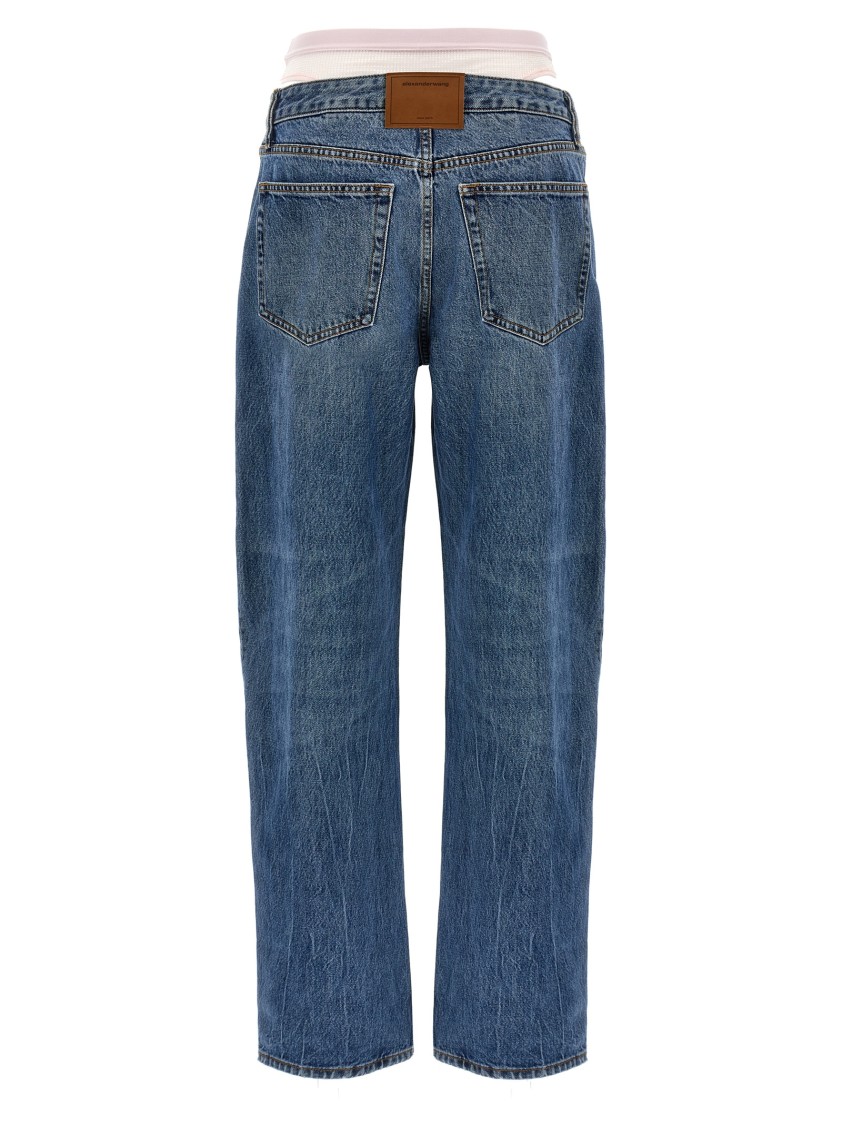 デニム・ジーパン Denim X Alexander Wang Slit Hem Prestyle Hotfix Mesh Undie' Denim X Alexander Wang Slit Hem Prestyle Hotfix Mesh Undie