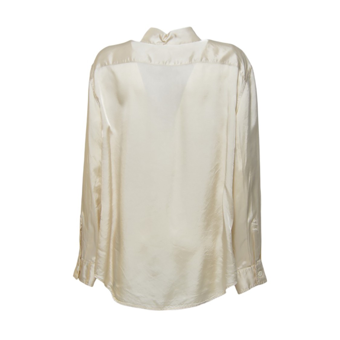 Aspesi Ecru Viscose Satin Blouse In Neutrals