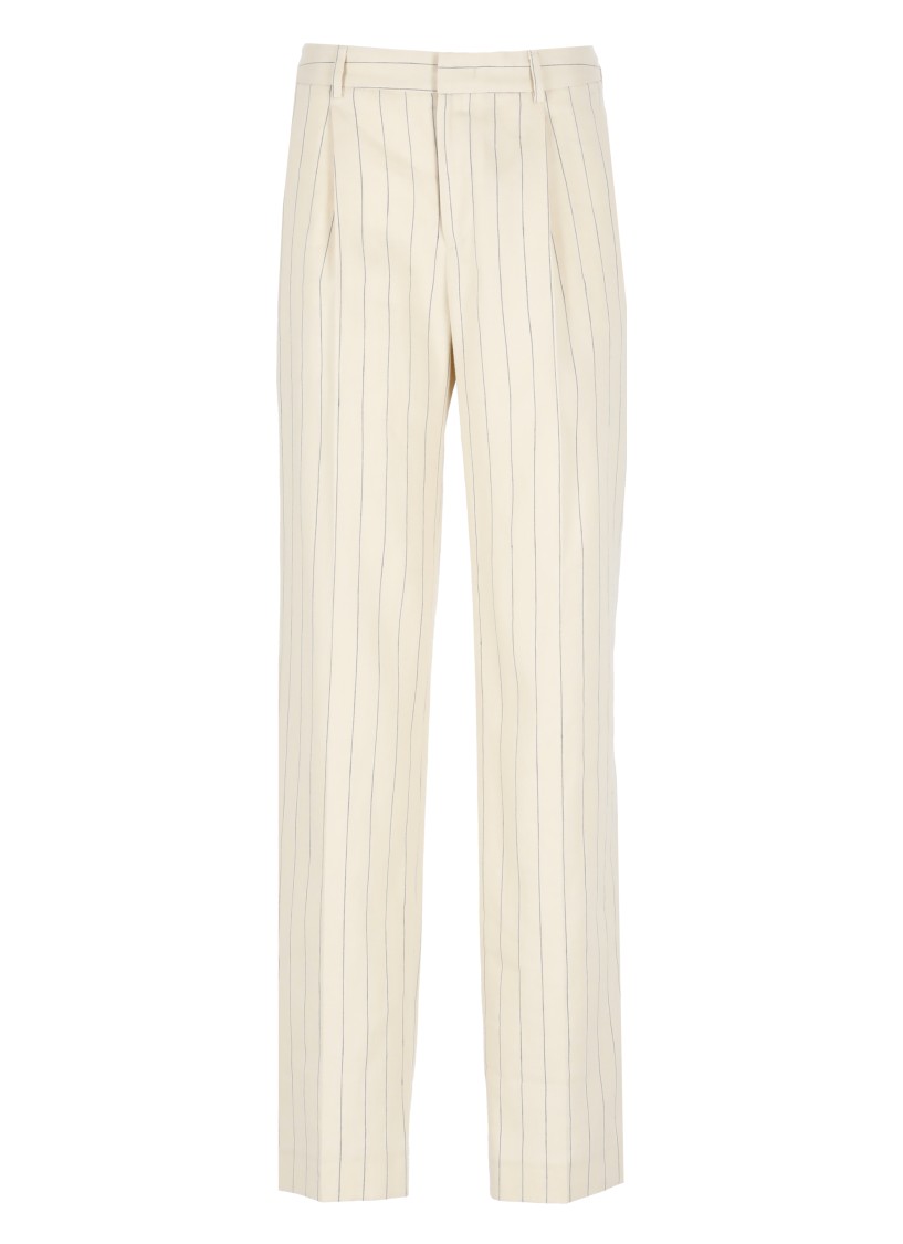Pt Torino Embroidered Linen Blend Pants