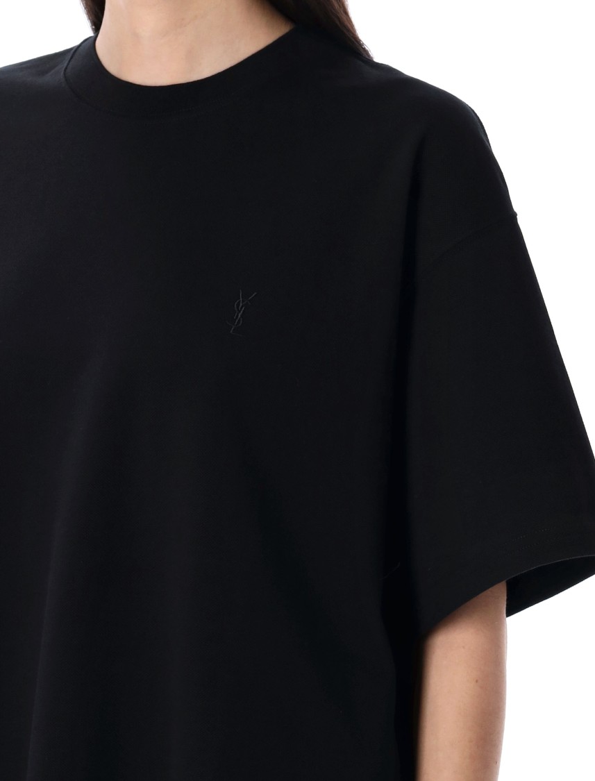Shop Saint Laurent Cotton Piqué Cassandre T-shirt