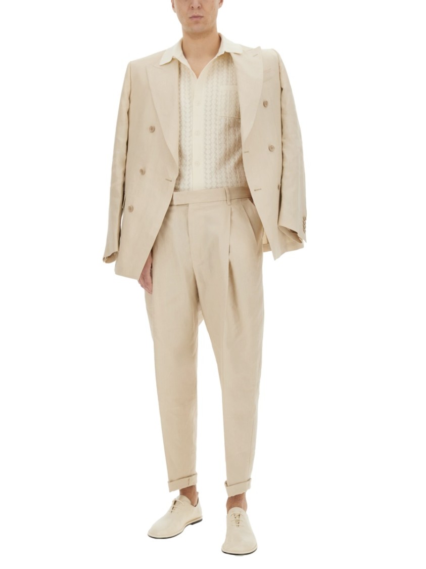 Dolce & Gabbana Perforated Cotton Knit Shirt In Neutrals