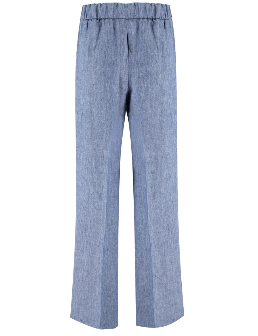 Le Tricot Perugia Wide-fit Trousers With Elastic Waistband In Purple
