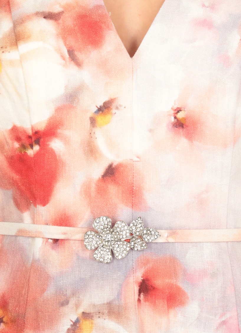 Shop Zimmermann Crush Frill Sleeved Midi Dress In White