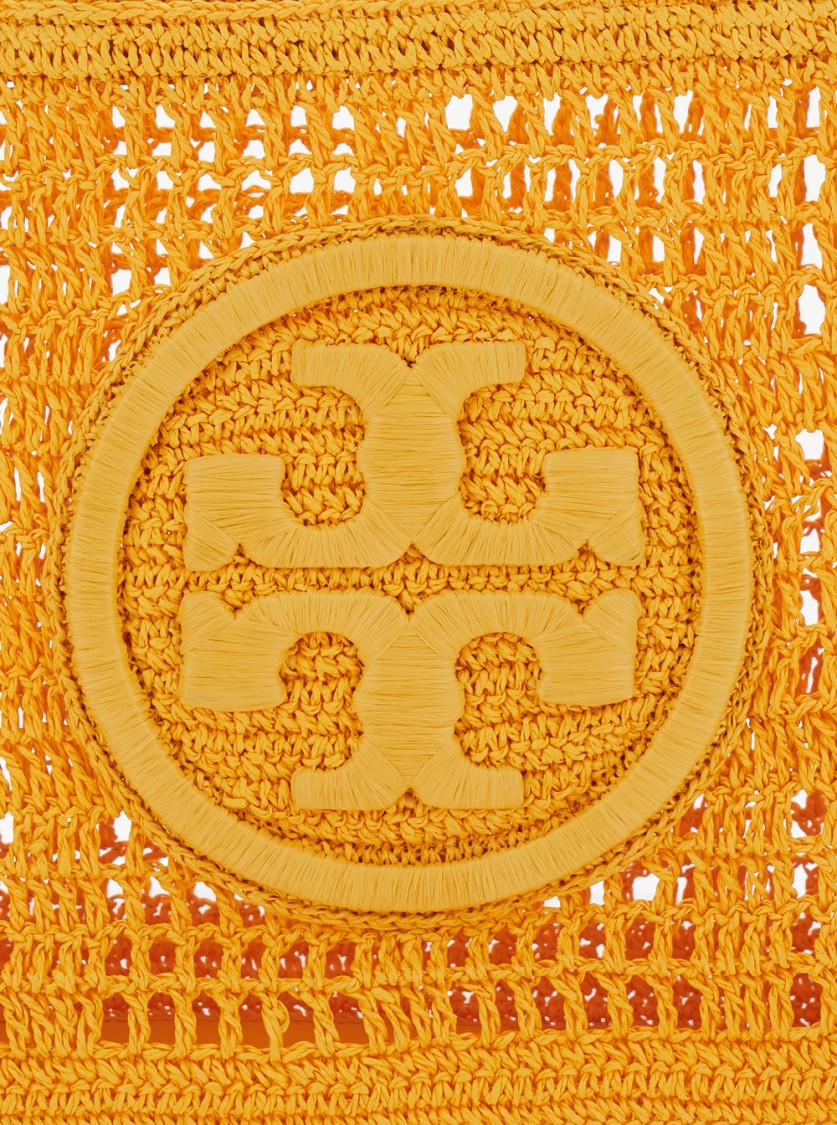 Shop Tory Burch Ella' Orange Shopper With Woven Design