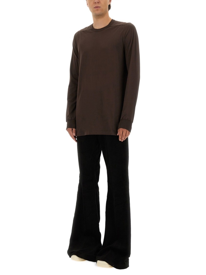 Rick Owens Relaxed Fit Long-sleeved T-shirt In Brown