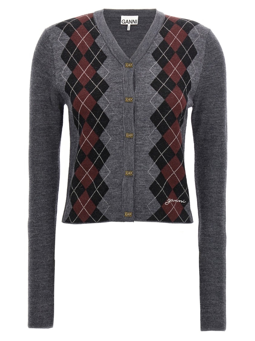 Ganni Fitted Wool Cardigan