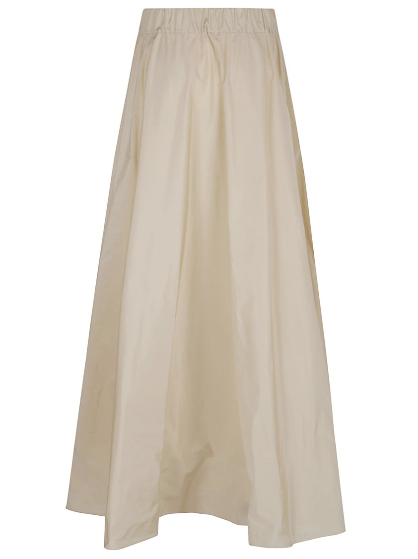 P.a.r.o.s.h Parosh Maxi Skirt With Gathered Elastic Waistband And Flowing Silhouette In Neutrals