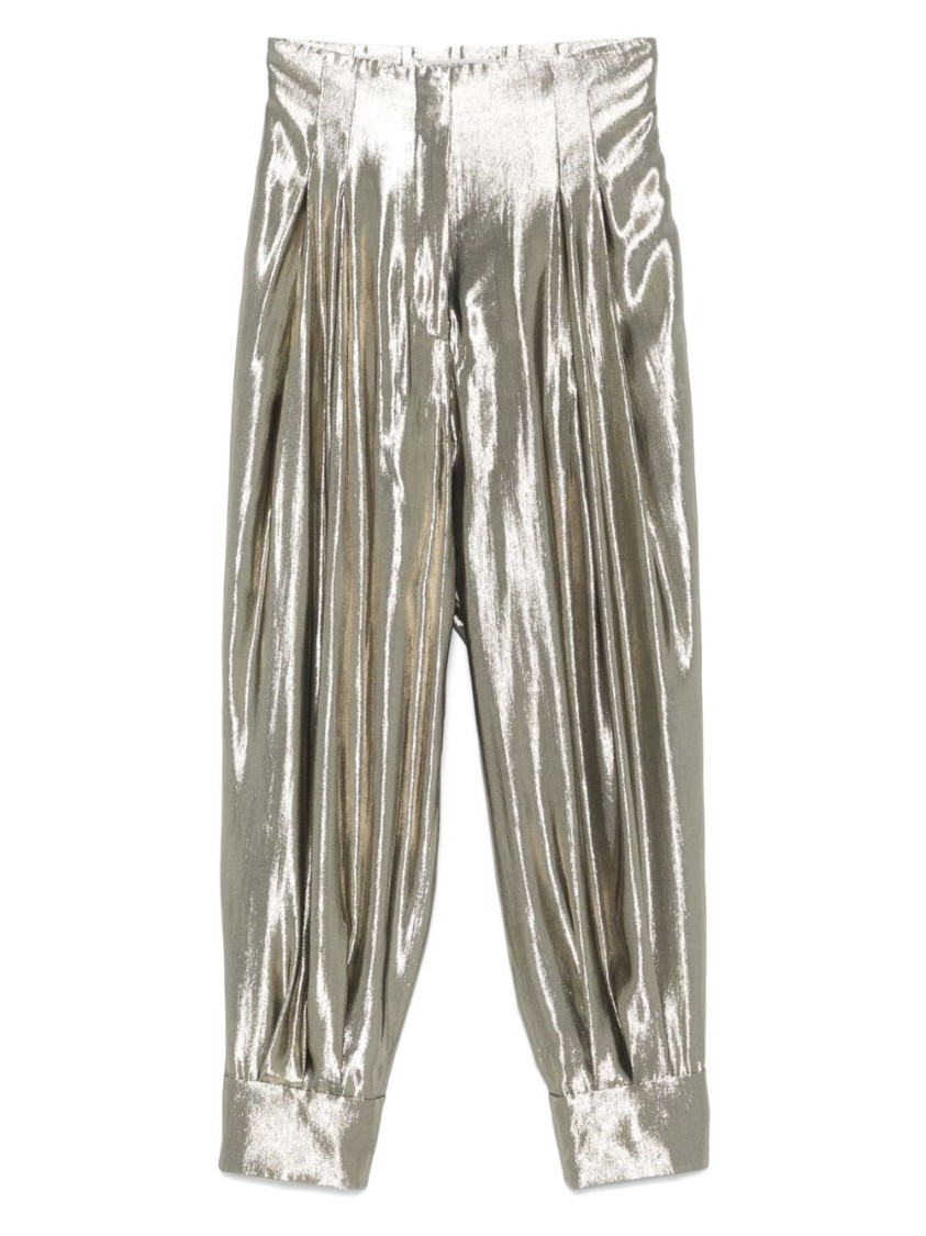 Philosophy Di Lorenzo Serafini Silver Casual Trousers Laminated-effect