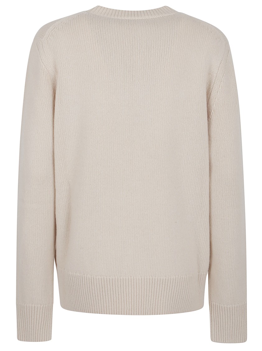 Burberry Wool-cashmere Blend Sweater With Contrasting Graphic In Gray