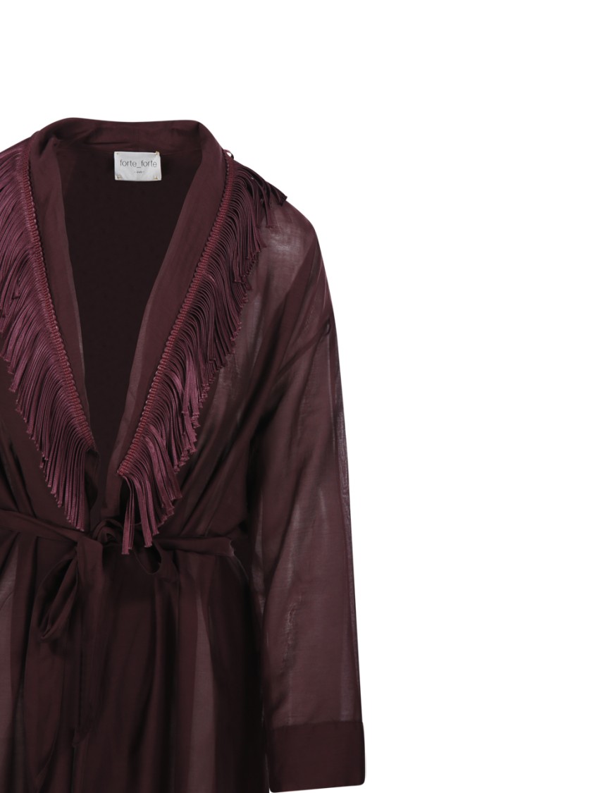 Shop Forte Forte Fringed Gown In Burgundy