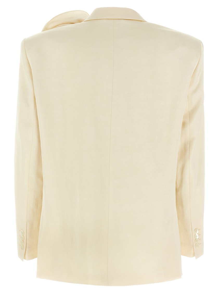 Magda Butrym Ivory Viscose Blend Blazer In Gold
