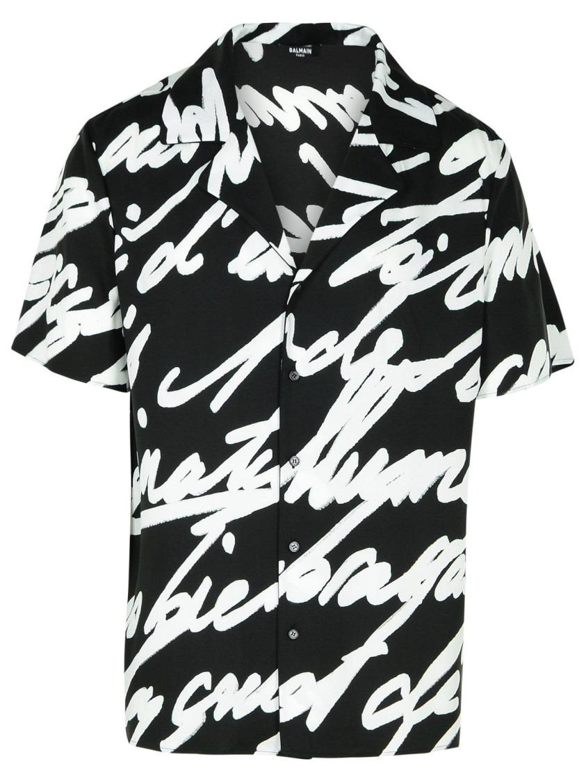 Shop Balmain Black Viscose Shirt