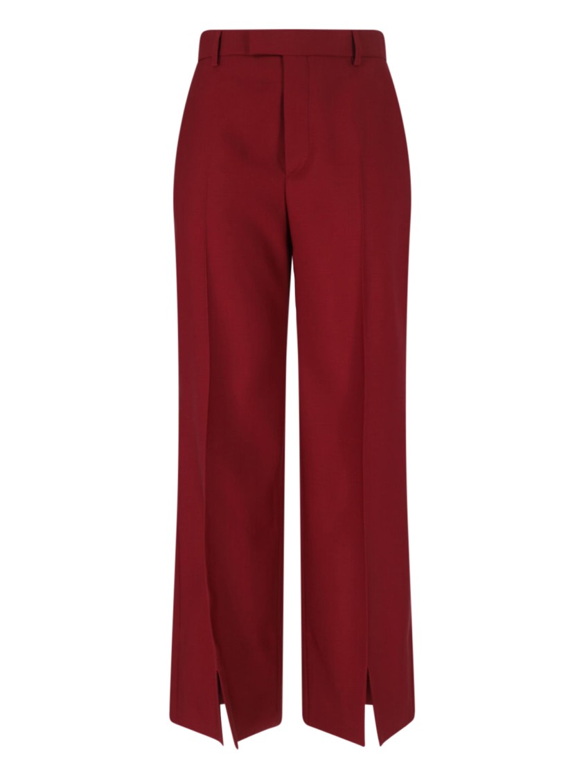 Gucci Wool Trousers With Front Pleats And Pockets In Red