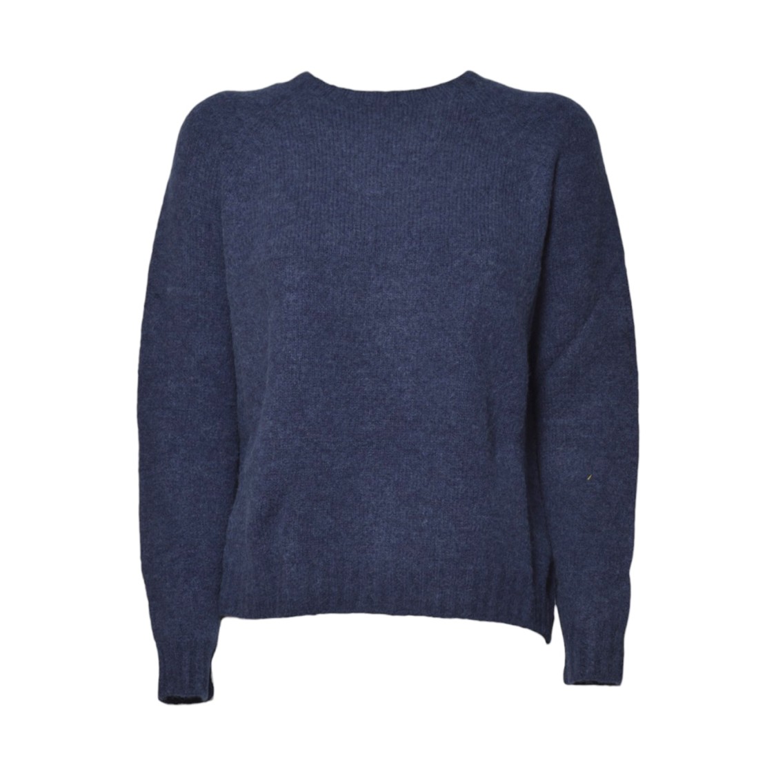 Max Mara Relaxed Fit Alpaca Blend Sweater With Round Neckline In Blue