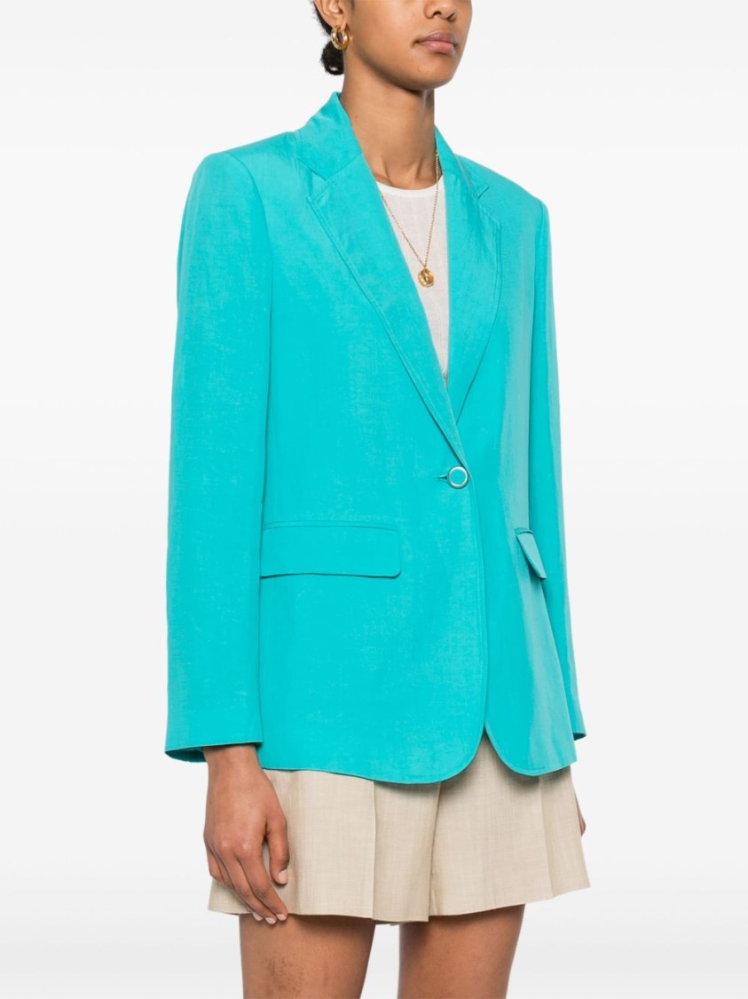 LIU •JO LIU JO TAILORED GREEN JACKET WITH NOTCH LAPELS