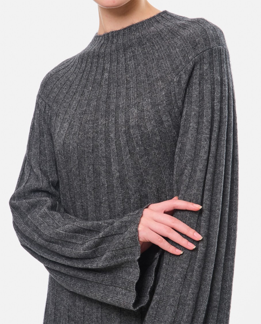 Loulou Studio Long Sleeve Knit Dress In Grey