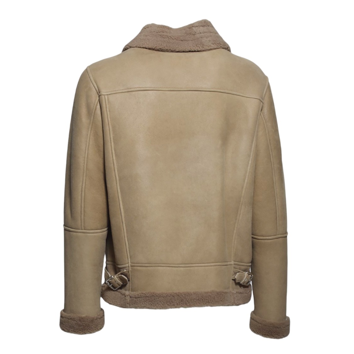 DFOUR DFOUR DFOUR BROWN SUEDE SHEARLING JACKET