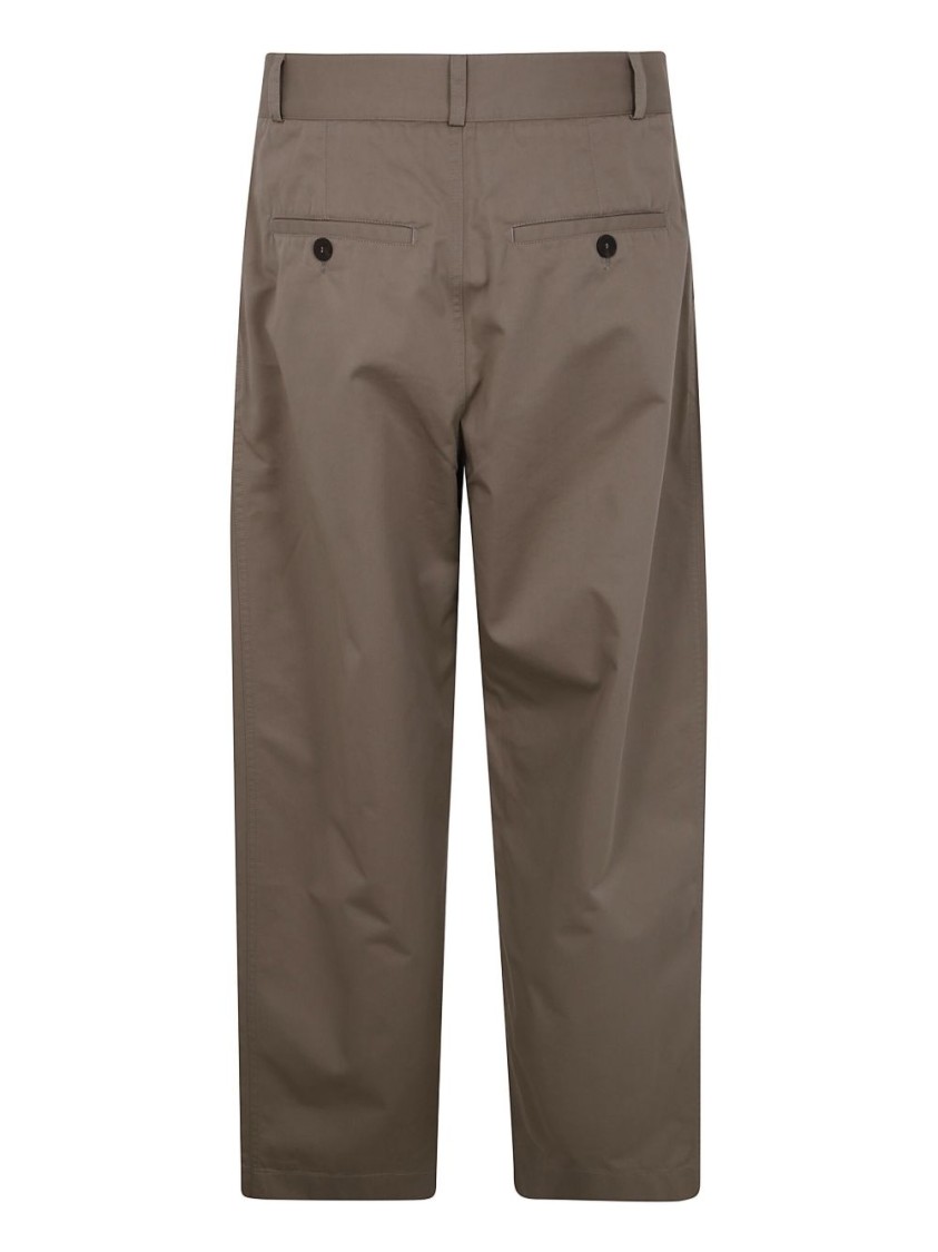 Studio Nicholson Taupe Brown Side Slit Pocket Trousers In Grey