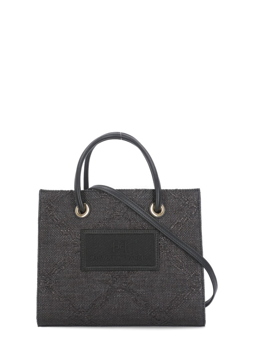 Elisabetta Franchi Black Canvas Bag