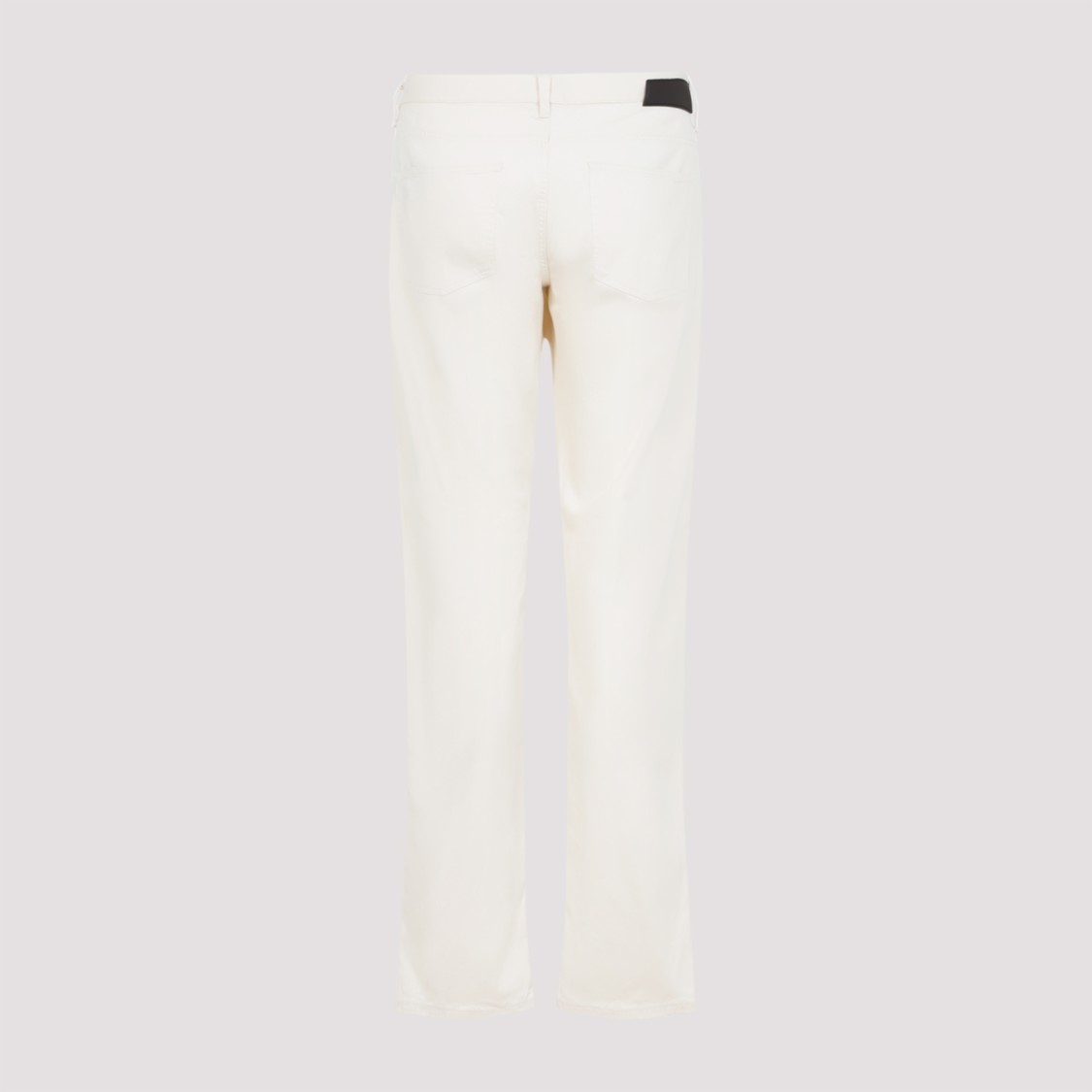 Giorgio Armani Straight-leg Trousers In Luxurious Cotton-silk Blend In White