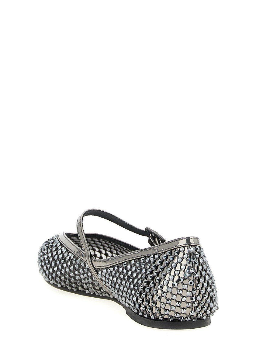 Le Silla Grey Pointed Toe Ballet Flats In Gray