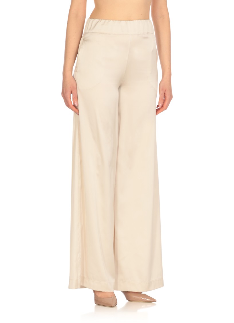 Shop D Exterior D. Exterior Beige Satin Pants In Neutrals