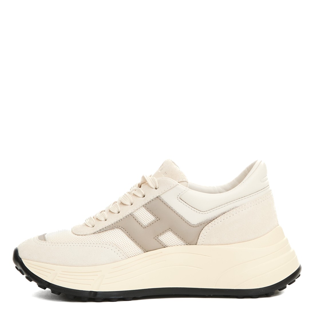 Hogan Beige Sneakers With Padded Ankle And Logo Accents