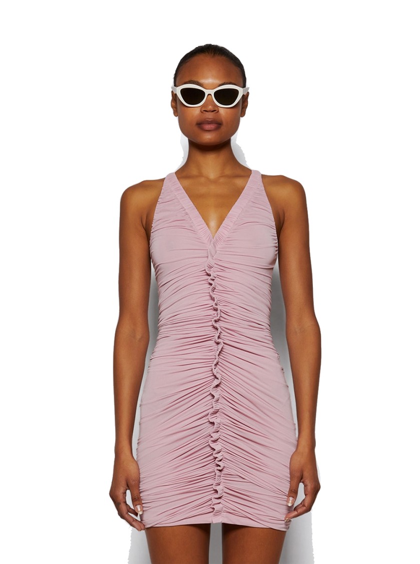 Alexander Wang Ruched Tank Mini Dress - Pink Chalk In Pink