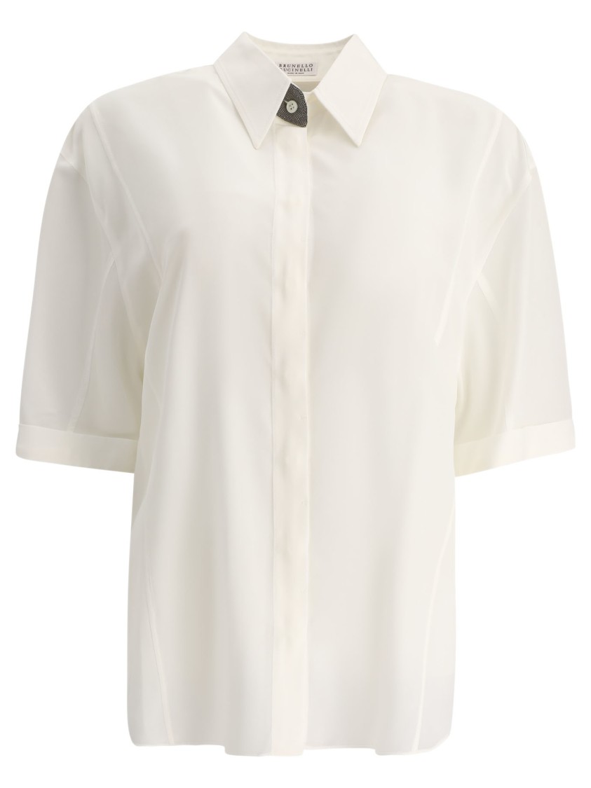Brunello Cucinelli Precious Buttonhole Shirts White In White
